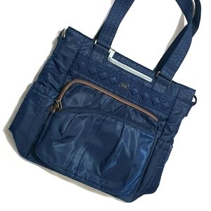 Lug Ace Tote/Crossbody Bag in Navy Blue EUC